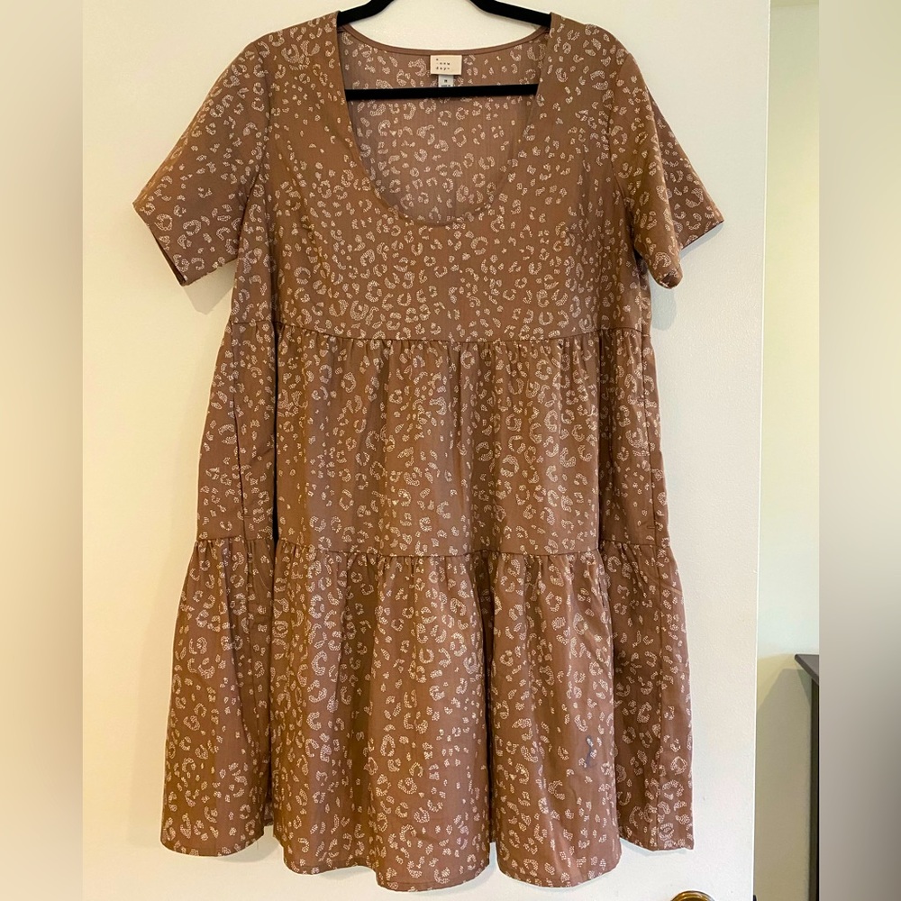 Flutter Short Sleeve Tiered Dress